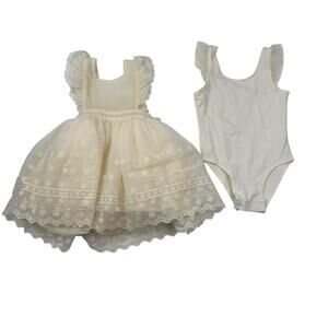 Noralee Ivory Provence Pinafore Dress & Bodysuit Set